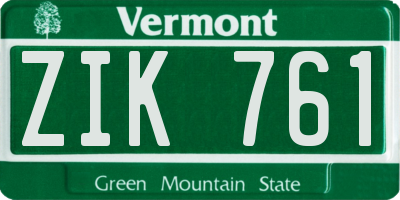 VT license plate ZIK761