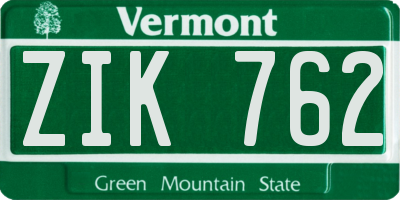 VT license plate ZIK762