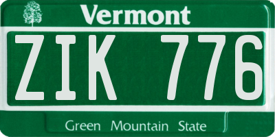 VT license plate ZIK776