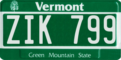 VT license plate ZIK799