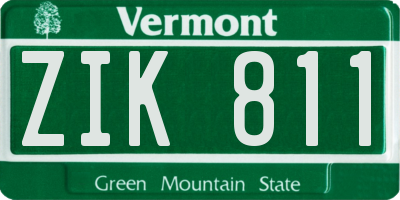 VT license plate ZIK811