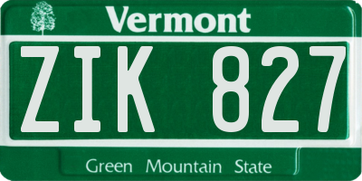VT license plate ZIK827