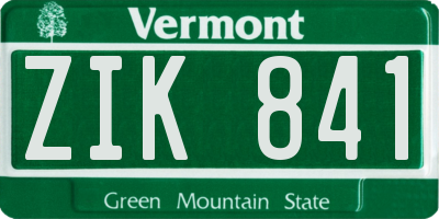 VT license plate ZIK841