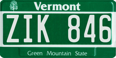 VT license plate ZIK846