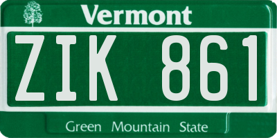 VT license plate ZIK861