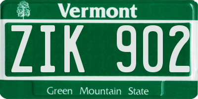 VT license plate ZIK902