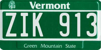 VT license plate ZIK913