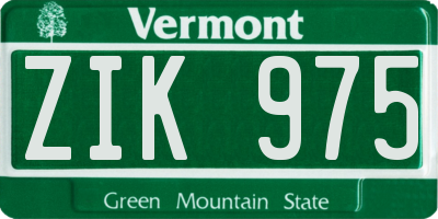 VT license plate ZIK975