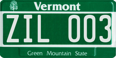 VT license plate ZIL003