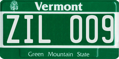 VT license plate ZIL009