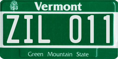 VT license plate ZIL011
