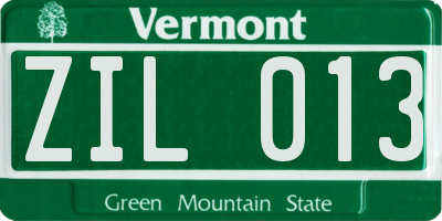 VT license plate ZIL013