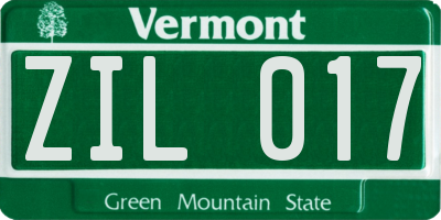 VT license plate ZIL017