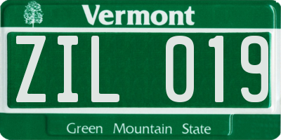 VT license plate ZIL019