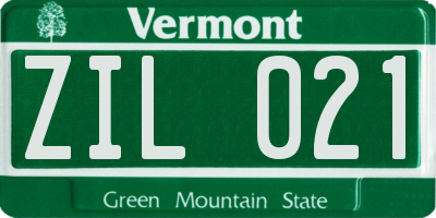 VT license plate ZIL021