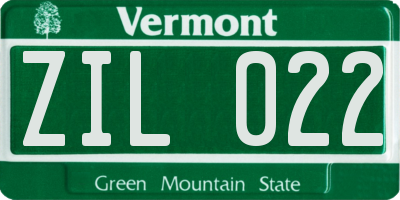 VT license plate ZIL022