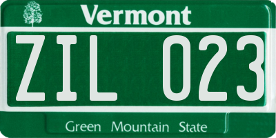 VT license plate ZIL023