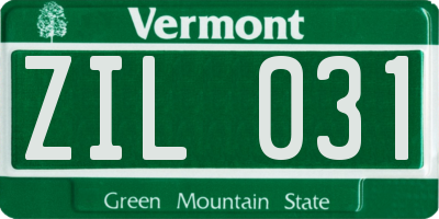 VT license plate ZIL031