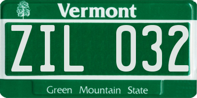 VT license plate ZIL032