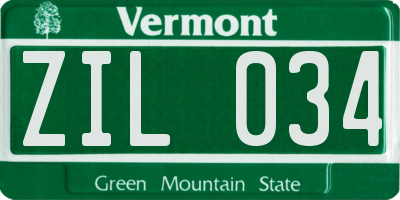 VT license plate ZIL034