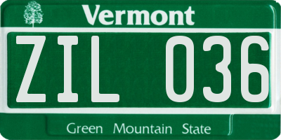 VT license plate ZIL036