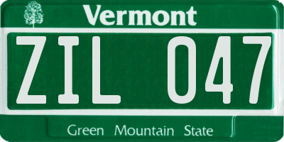 VT license plate ZIL047