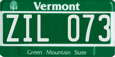 VT license plate ZIL073