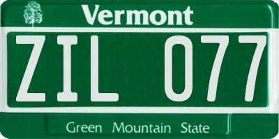 VT license plate ZIL077