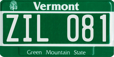 VT license plate ZIL081