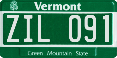 VT license plate ZIL091