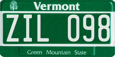 VT license plate ZIL098