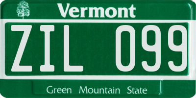 VT license plate ZIL099
