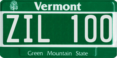 VT license plate ZIL100