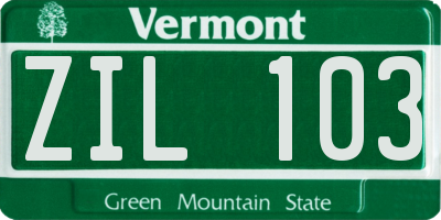 VT license plate ZIL103
