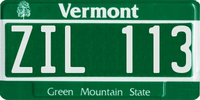 VT license plate ZIL113
