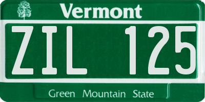 VT license plate ZIL125