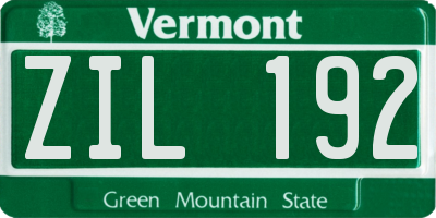 VT license plate ZIL192