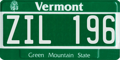 VT license plate ZIL196