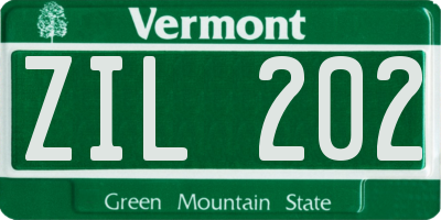VT license plate ZIL202