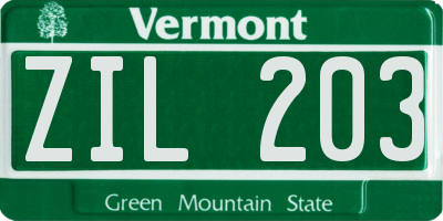 VT license plate ZIL203