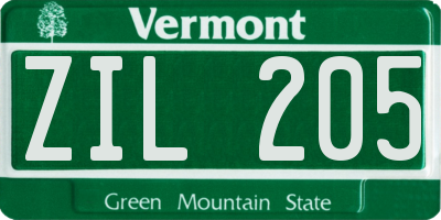 VT license plate ZIL205