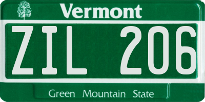 VT license plate ZIL206