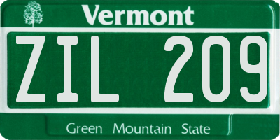 VT license plate ZIL209