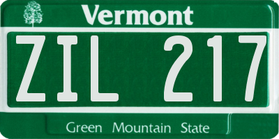 VT license plate ZIL217