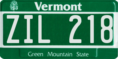 VT license plate ZIL218