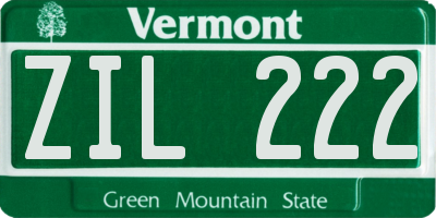 VT license plate ZIL222
