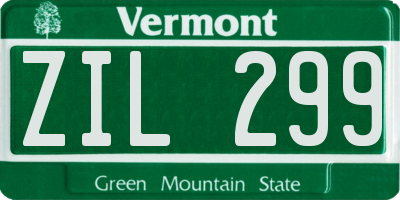 VT license plate ZIL299
