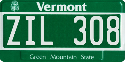 VT license plate ZIL308