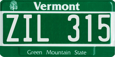VT license plate ZIL315
