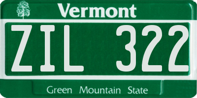 VT license plate ZIL322